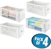 Aufbewahrungsbox Faltbox 4er Set mDesign mit Reisverschluss weiß / transparent Bild 2