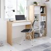Vertikales oder horizontales Regal mit 8 Löchern, Bücherregal, Aufbewahrungssystem, Modell Noa, Finish in Eiche und Weiß Artikel, Maße: 71,5 cm (L) x 137 cm (H) x 33 cm (F) Wald Bild 2