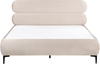 Bett mit Lattenrost Samtstoff LESSAY 160 x 200 cm Hellbeige Bild 4