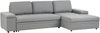 Eckschlafsofa 3-Sitzer HRISEY Kunstleinen Grau mit Stauraum linksseitig Bild 4