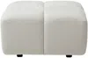 Vente-unique - CARLIVI Pouf Stoff Weiß - B 78 cm x H 42 cm x L 78 cm Bild 1