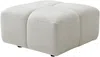 Vente-unique - CARLIVI Pouf Stoff Weiß - B 78 cm x H 42 cm x L 78 cm Bild 2