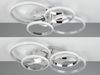 LED Deckenleuchte chrom, Ringe schwenkbar, dimmbar, B 65 cm Bild 4