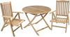 Balkonmöbel-Set MILOS 3-tlg. - Teak, Teakbraun | Gartenmöbel-Set Gartengarnitur Garten-Sitzgruppe Essgruppe Balkon-Set mit Stühlen A und Tisch Bild 5