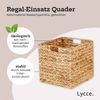 Lycce Aufbewahrungskorb - Korb geflochten aus Wasserhyazinthe, passend für Kallax Regal, faltbar, Naturprodukt, 33x33x33 cm Natur OS - 1er Set Bild 2