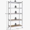 Lagerregal, 2er Set bis 875 kg belastbar, 5 verstellbare Ablagen, Metall silber, 180 x 90 x 40 cm Bild 3