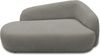 DOMO. collection Recamiere 700013, Liege mit Zierkissen, oval, Füße mit Filzgleitern, Chaiselongue, Sofa, Polstergarnitur, 183 x 105 x 75 (BxTxH), grau Bild 2