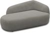 DOMO. collection Recamiere 700013, Liege mit Zierkissen, oval, Füße mit Filzgleitern, Chaiselongue, Sofa, Polstergarnitur, 183 x 105 x 75 (BxTxH), grau Bild 3