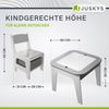 Juskys 'Milou' Kindersitzgruppe - Set mit 2 Stühlen & 1 Tisch, mit Stauraum, Holz, Grau Bild 3