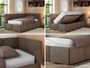 Jugendbett 90x200 ARVO Polsterbett mit Bettkasten, Stauraum & Gasdruckfeder, Modernes Design mit Kopfteil, Multipocket Matratze - Braun Velvet - ELORI LUX - Rechts Seite Bild 2