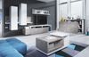Couchtisch Wohnzimmertisch BENDY 120x60cm Weiss- Betonoptik Bild 2