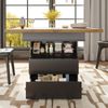 Esstisch 110-140 x 80 x 75 cm, ausziehbar, MDF in Schwarz/Natur mit Stauraum und Soft-Close-Klappfunktion Bild 4