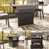 Esstisch 110-140 x 80 x 75 cm, ausziehbar, MDF in Schwarz/Natur mit Stauraum und Soft-Close-Klappfunktion Bild 3