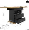 Esstisch 110-140 x 80 x 75 cm, ausziehbar, MDF in Schwarz/Natur mit Stauraum und Soft-Close-Klappfunktion Bild 5