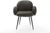 Esszimmerstuhl Nube-Flex mit Armlehnen Mikrofaser Anthrazit Vintage 4-Fuß konisch Schwarz Taschenfederkern Bild 2