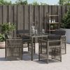vidaXL Gartenstühle mit Kissen 4 Stk. Grau Poly Rattan 364968 Bild 3