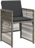 vidaXL Gartenstühle mit Kissen 4 Stk. Grau Poly Rattan 364968 Bild 4