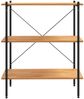 vidaXL 3-stöckiges Regal Schwarz und Eiche 80 x 40 x 92 cm 336340 Bild 3
