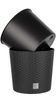 BigDean Blumentopf 25cm - Rattan-Optik - Anthrazit - Pflanzkübel mit Einsatz - Rattan-Blumentopf Pflanztopf rund - In / Outdoor - Höhe 22,5 cm Bild 4