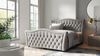 Boxspringbett Schlafzimmerbett TURHAN 140x200cm Stoff Elisa Velvet Hellgrau Bild 1