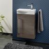 LANZET K3 Waschbeckenunterschrank Gäste WC 44 cm breit, Braun dunkel, Türanschlag rechts Bild 2