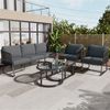 Merax Garten-Lounge-Set mit Rahmen aus verzinktem Eisen, 5er-Set, Grau Bild 2