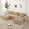 Modulsofa aus Cord mit boneless Design, beige Bild 2