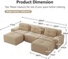 Modulsofa aus Cord mit boneless Design, beige Bild 4