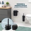 2tlg. Bad-Set SAVONA Softtouch inkl. Wandhalterung, Kosmetikeimer 5,5 Liter und WC-Garnitur, rund - schwarz Bild 2