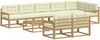 vidaXL Outdoor-Sofagarnitur 9 pcs Weiß und Creme 79 x 79 x 37 cm 3386644 Bild 2