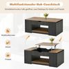 Merax Couchtisch mit Liftfunktion - 109.5cm, stilvolles Design, Stauraum unter der Tischplatte, grau Bild 5