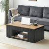 Merax Couchtisch mit Liftfunktion - 109.5cm, stilvolles Design, Stauraum unter der Tischplatte, grau Bild 2