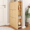 Schuhschrank 70 x 23,5 x 115 cm, MDF in Natur mit 3 Türen und offenen Seitenfächern Bild 2