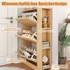 Schuhschrank 70 x 23,5 x 115 cm, MDF in Natur mit 3 Türen und offenen Seitenfächern Bild 5