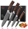 Wakoli Messer-Set Edib 4er Damastmesserset I 8 - 18cm Klinge I Pakkaholzgriff (4-tlg) Bild 4