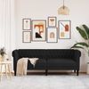 vidaXL Chesterfield-Sofa 3-Sitzer Schwarz Stoff 372558 Bild 3