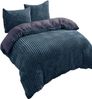Visaggio Bettwäsche Teddyplüsch Winter Bettbezug Cord Optik, Fleece, 4 teilig, extra warm und kuschelig, Winterbettwäsche Cashmere Touch Bild 5