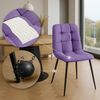 Esszimmerstuhl FANOR - Stoff Lila 45x55x84 cm | Essstühle Esszimmerstühle Küchenstühle Wohnzimmerstühle Bild 3
