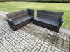 Fimous Gartenlounge Set Rattan Ecksofa Set Rechteckiger Esstisch Dunkelgrau gemischt Bild 4