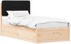 vidaXL Bettgestell mit gepolstertem Kopfteil Schwarz 75 x 190 cm 877741 Bild 2