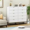 UEV Kommode mit 5 Schublanden, Sideboard, Schubladenschrank, Schmal kommode modern (60x34x110cm, Schrank für Wohnzimmer Schlafzimmer Flur Büro), mit Kippschutz Aufbewahrungskommode, Mehrzweckschrank aus Holz Bild 4