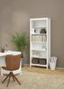 Dmora Bücherregal Sinlaku, Büroregal, Mobiler Buchhalter, Bücherbrett, 78x33 h199 cm, Weiß Bild 2