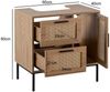 FINEBUY Waschbeckenunterschrank FB103421 (mit Tür und Schubladen Eiche-Optik 60 x 60 x 40 cm) Unterschrank Waschbecken, Waschtisch Midischrank Bild 3