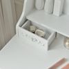 Schminktisch Weiß RUSTIKA mit Spiegel Hocker LED Beleuchtung Schubladen Bild 5
