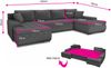 Wohnlandschaft mit Schlaffunktion Faris U-Form - Couch, Schlafsofa mit Bettkasten, Couchgranitur mit Bettfunktion, Big Sofa, Bettsofa (Weiß + Grau (Madryt 120 + Inari 91)) Bild 5