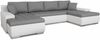 Wohnlandschaft mit Schlaffunktion Faris U-Form - Couch, Schlafsofa mit Bettkasten, Couchgranitur mit Bettfunktion, Big Sofa, Bettsofa (Weiß + Grau (Madryt 120 + Inari 91)) Bild 2