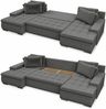 Wohnlandschaft mit Schlaffunktion Faris U-Form - Couch, Schlafsofa mit Bettkasten, Couchgranitur mit Bettfunktion, Big Sofa, Bettsofa (Weiß + Grau (Madryt 120 + Inari 91)) Bild 3