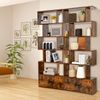Bücherregal mit Türen & 5 Ebenen Standregal aus Holz 183 x 70 x 23 cm Raumteiler Braun Bild 2