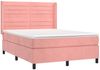 vidaXL Boxspringbett mit Matratze Rosa 140x190 cm Samt 3132740 Bild 3