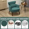 HOMCOM Sessel mit Rückenlehne, abgerundeten Armlehnen, Kordoptik, Holzbeine (Loungesessel, 1-St, Einzelsessel), für Schlafzimmer, Wohnzimmer, bis 120 kg, Dunkelgrün Bild 4